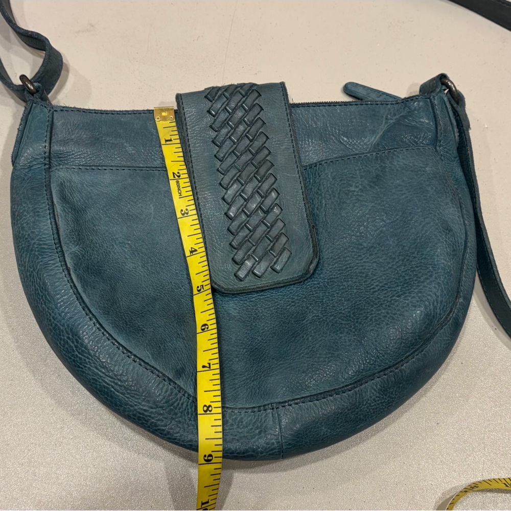 Vilenca Holland Elegant Blue Leather crossbody Shoulder Bag